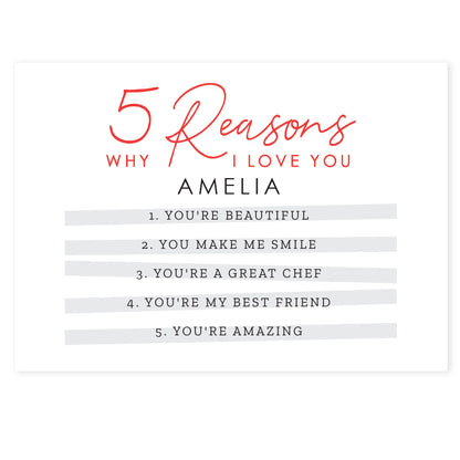 Personalised 5 Reasons Why Card - image 2