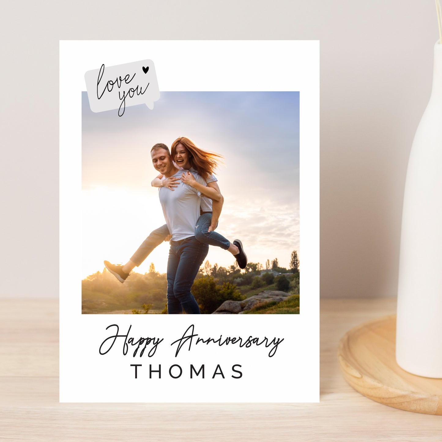 Personalised Love You Photo Upload Greeting Card - image 2