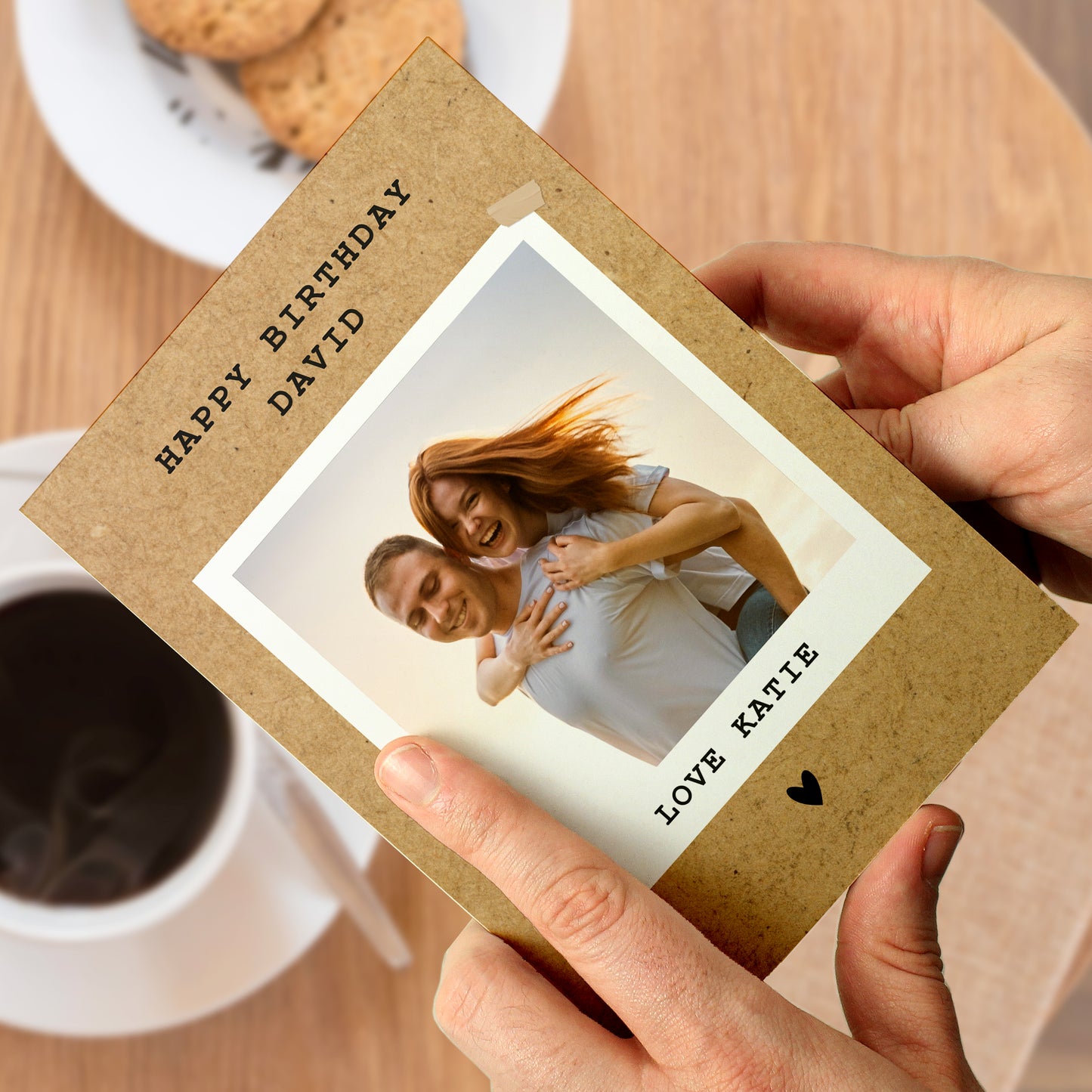 Personalised Rustic Polaroid Photo Upload Card - image 3