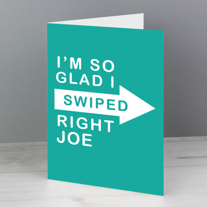 Personalised Glad I Swiped Right Card - image 4