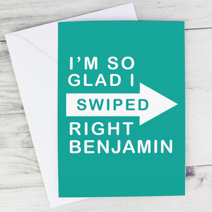 Personalised Glad I Swiped Right Card - image 5