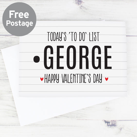 Personalised Naughty 'To Do' List Card from Heartfelt Gifts
