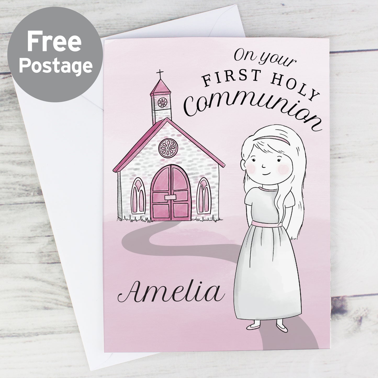 Personalised Girls First Holy Communion Card from Heartfelt Gifts