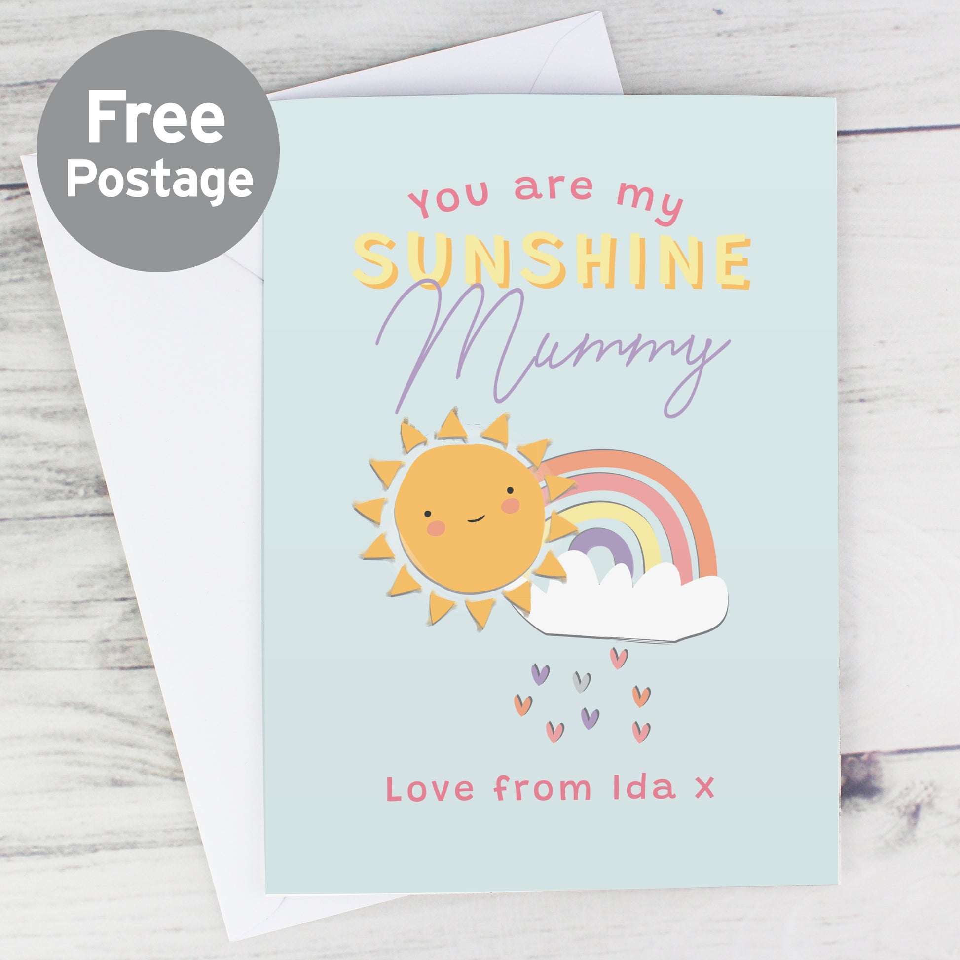 Personalised You Are My Sunshine Card from Heartfelt Gifts