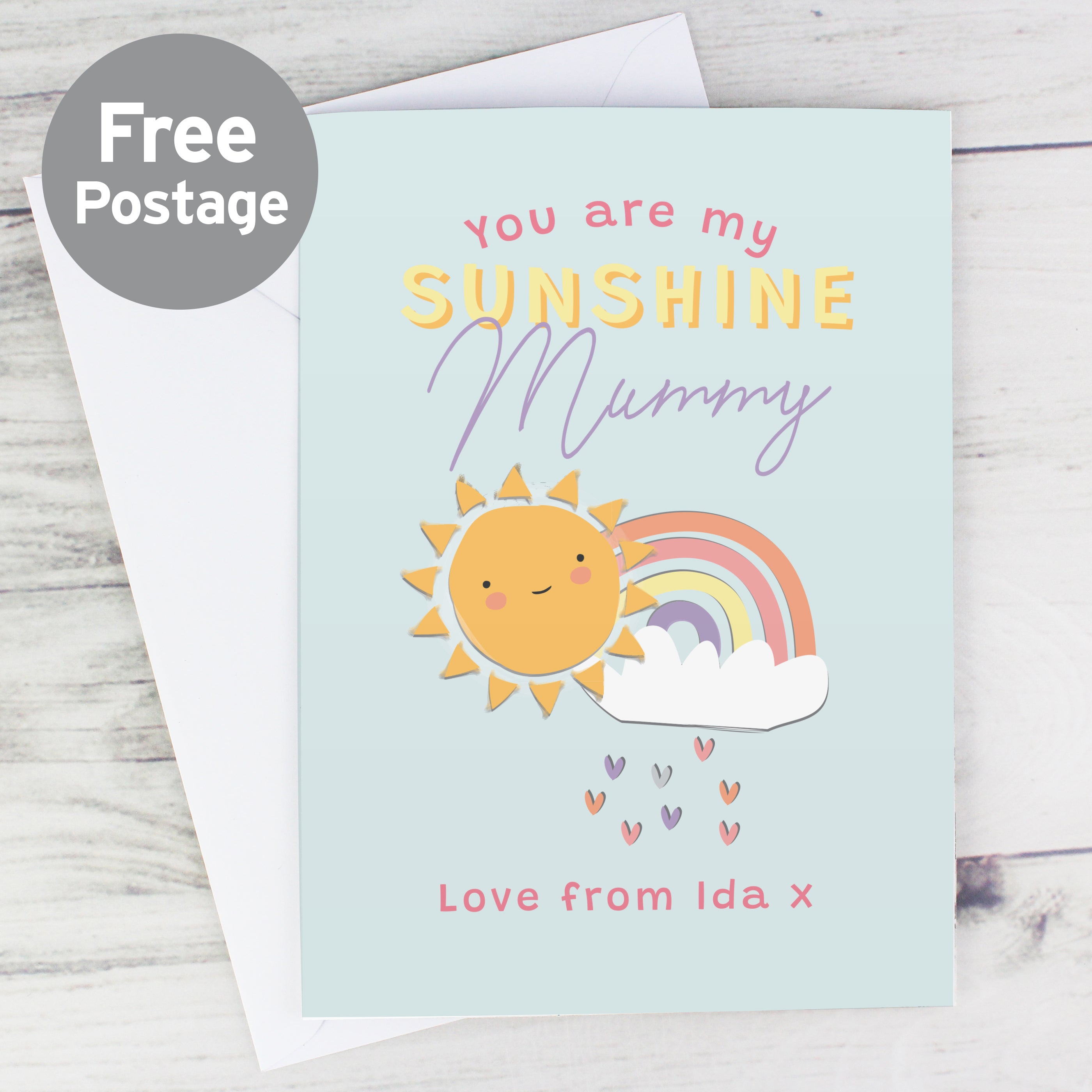 Personalised You Are My Sunshine Card from Heartfelt Gifts