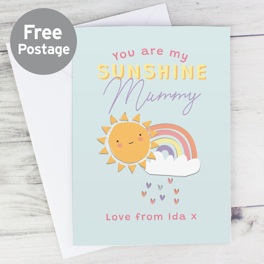Personalised You Are My Sunshine Card from Heartfelt Gifts