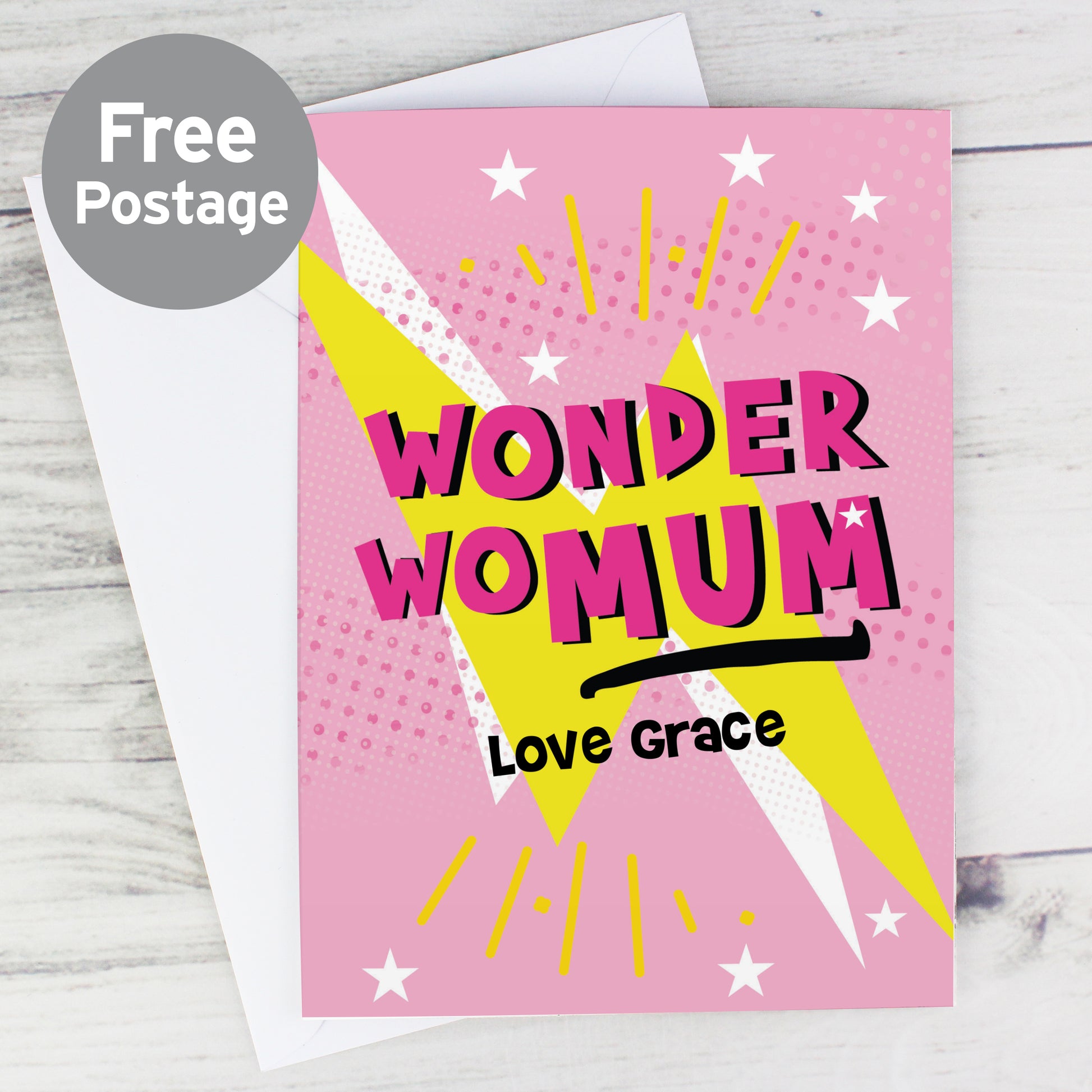 Personalised Wonder WoMum Card from Heartfelt Gifts
