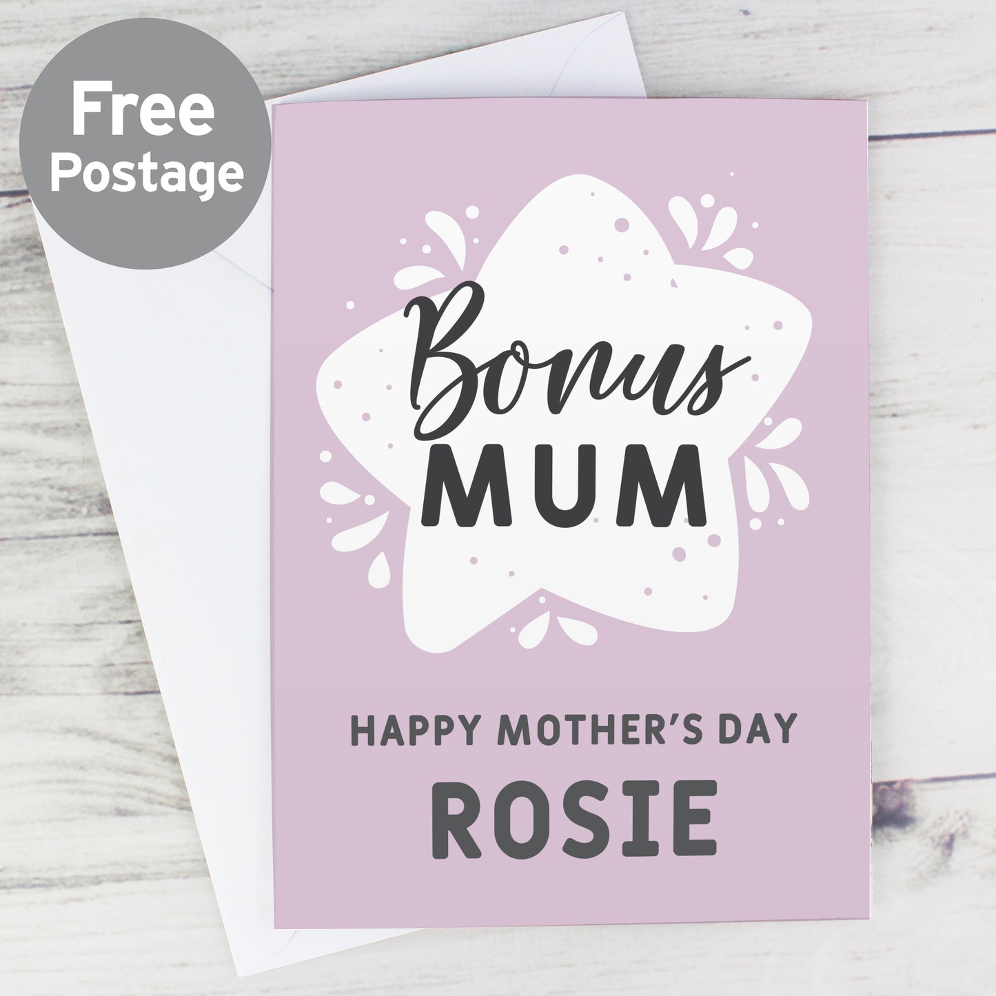 Personalised To My Bonus Mum Card from Heartfelt Gifts