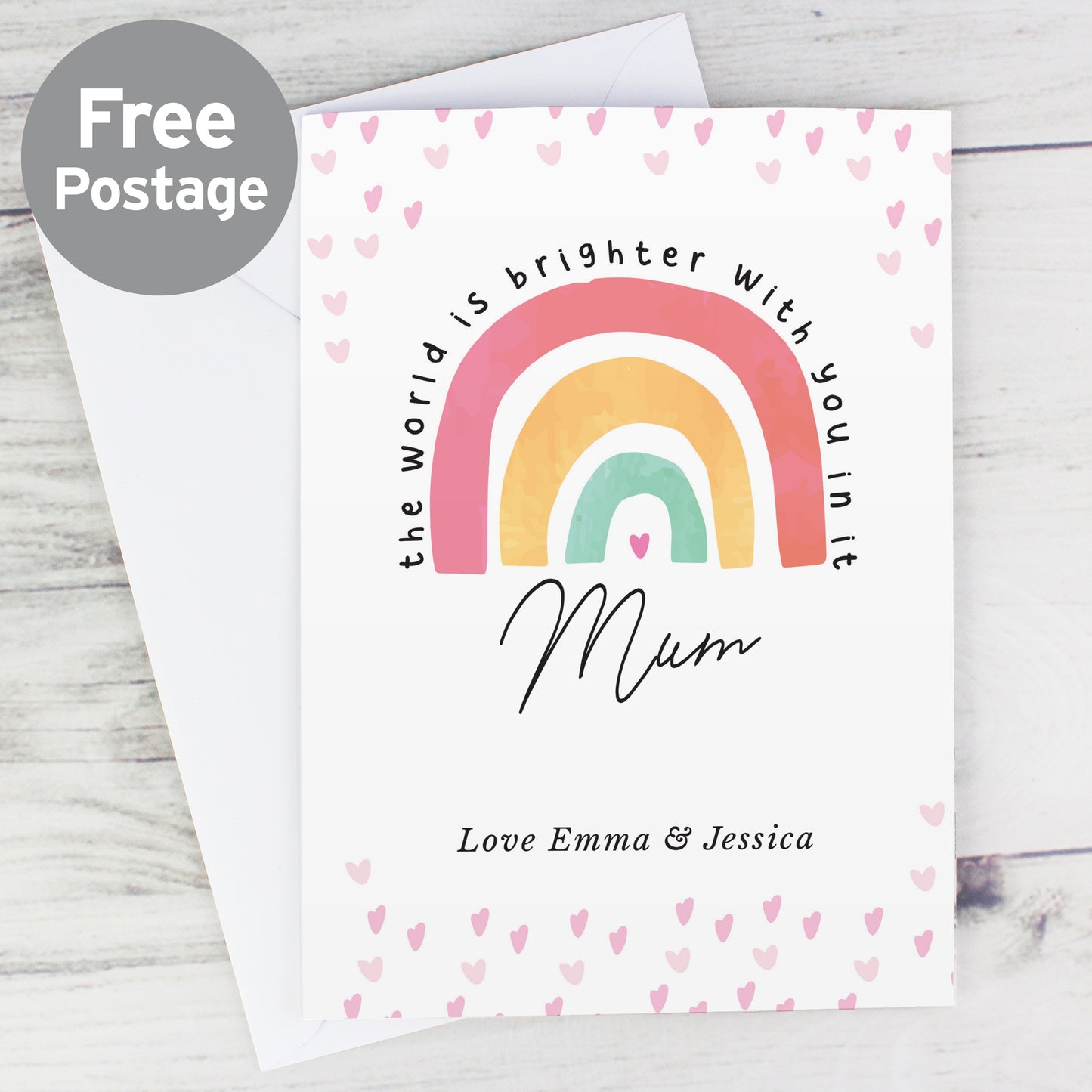 Personalised You Make The World Brighter Rainbow Card from Heartfelt Gifts