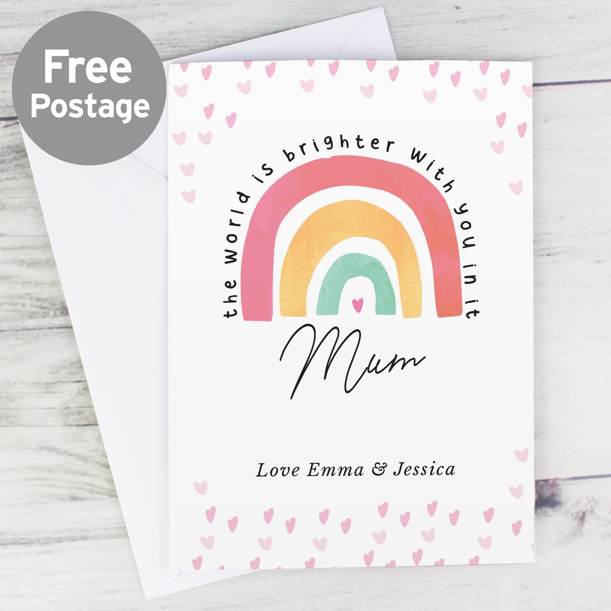 Personalised You Make The World Brighter Rainbow Card from Heartfelt Gifts