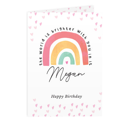 Personalised You Make The World Brighter Rainbow Card - image 2