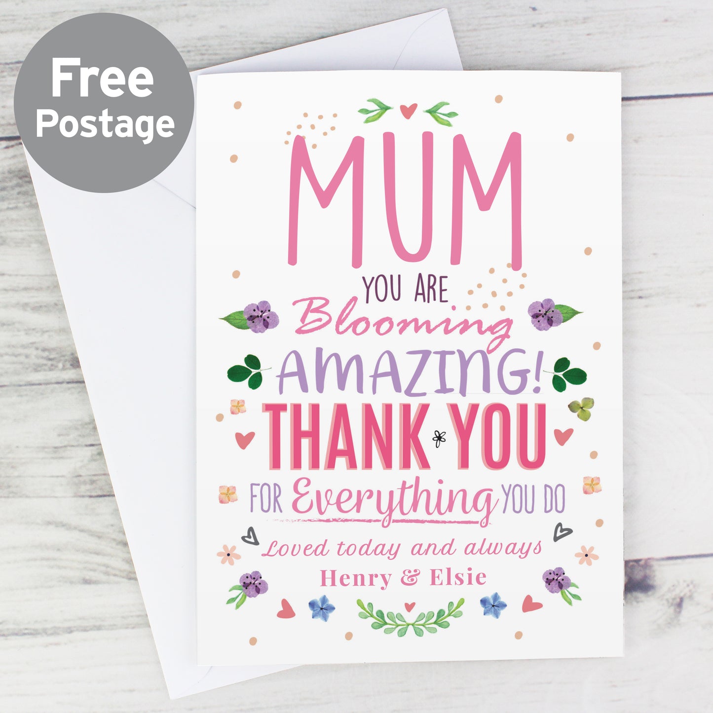 Personalised You Are Blooming Amazing Card from Heartfelt Gifts