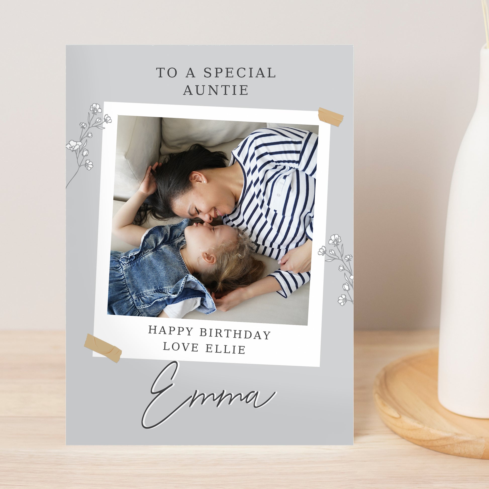 Personalised Grey Snapshot Photo Upload Greeting Card - image 2