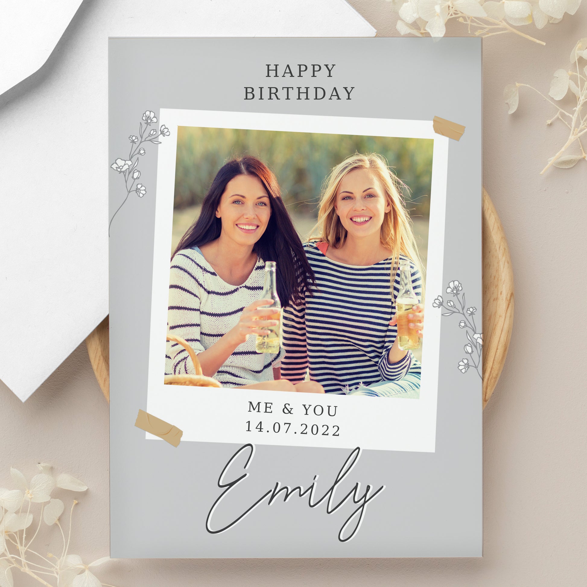 Personalised Grey Snapshot Photo Upload Greeting Card - image 3