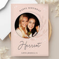 Personalised Pink Wreath Photo Upload Greeting Card from Heartfelt Gifts