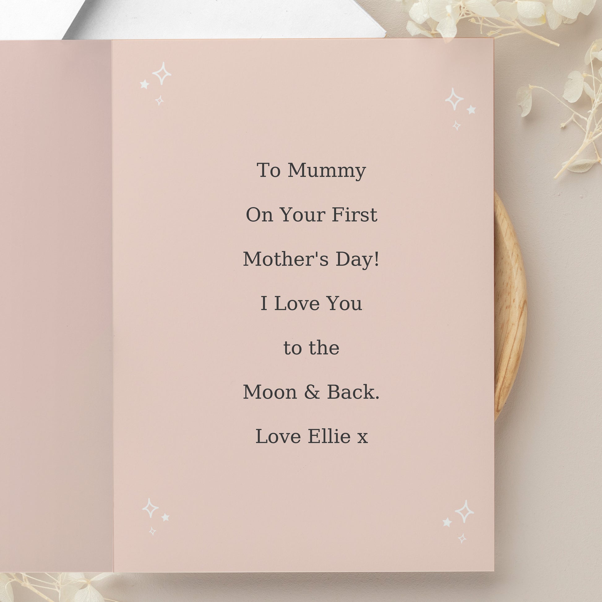 Personalised Pink Wreath Photo Upload Greeting Card - image 4