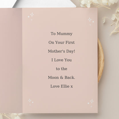 Personalised Pink Wreath Photo Upload Greeting Card - image 4