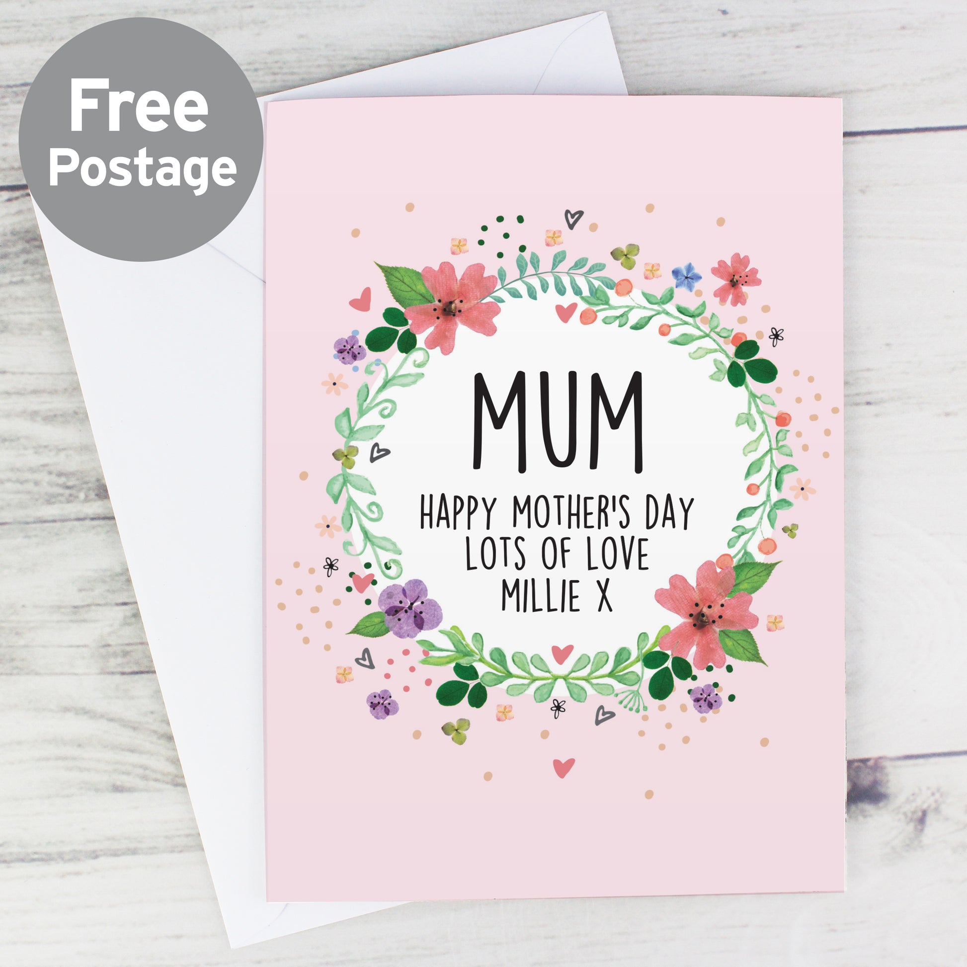 Personalised Floral Card from Heartfelt Gifts