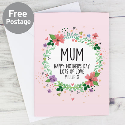 Personalised Floral Card from Heartfelt Gifts