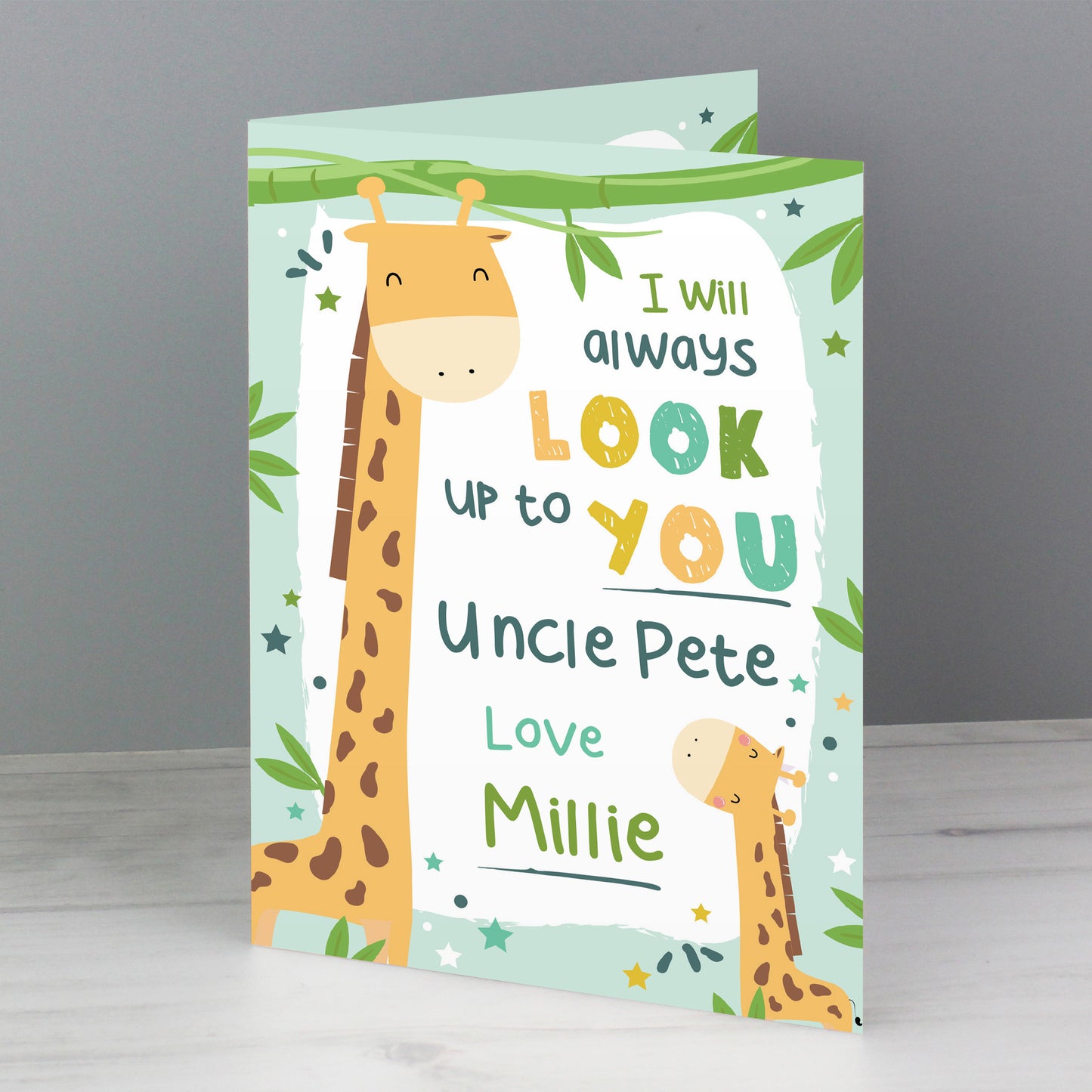 Personalised Look Up To You Giraffe Card - image 3