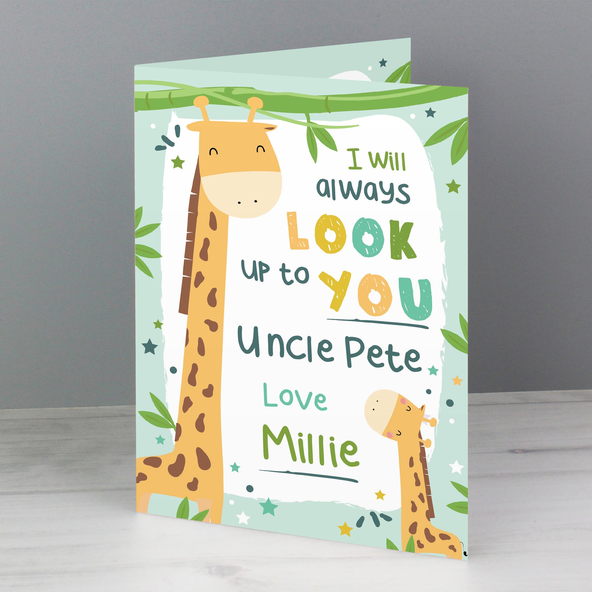 Personalised Look Up To You Giraffe Card - image 3