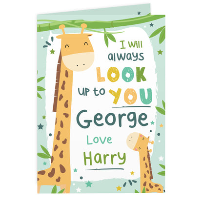Personalised Look Up To You Giraffe Card - image 4