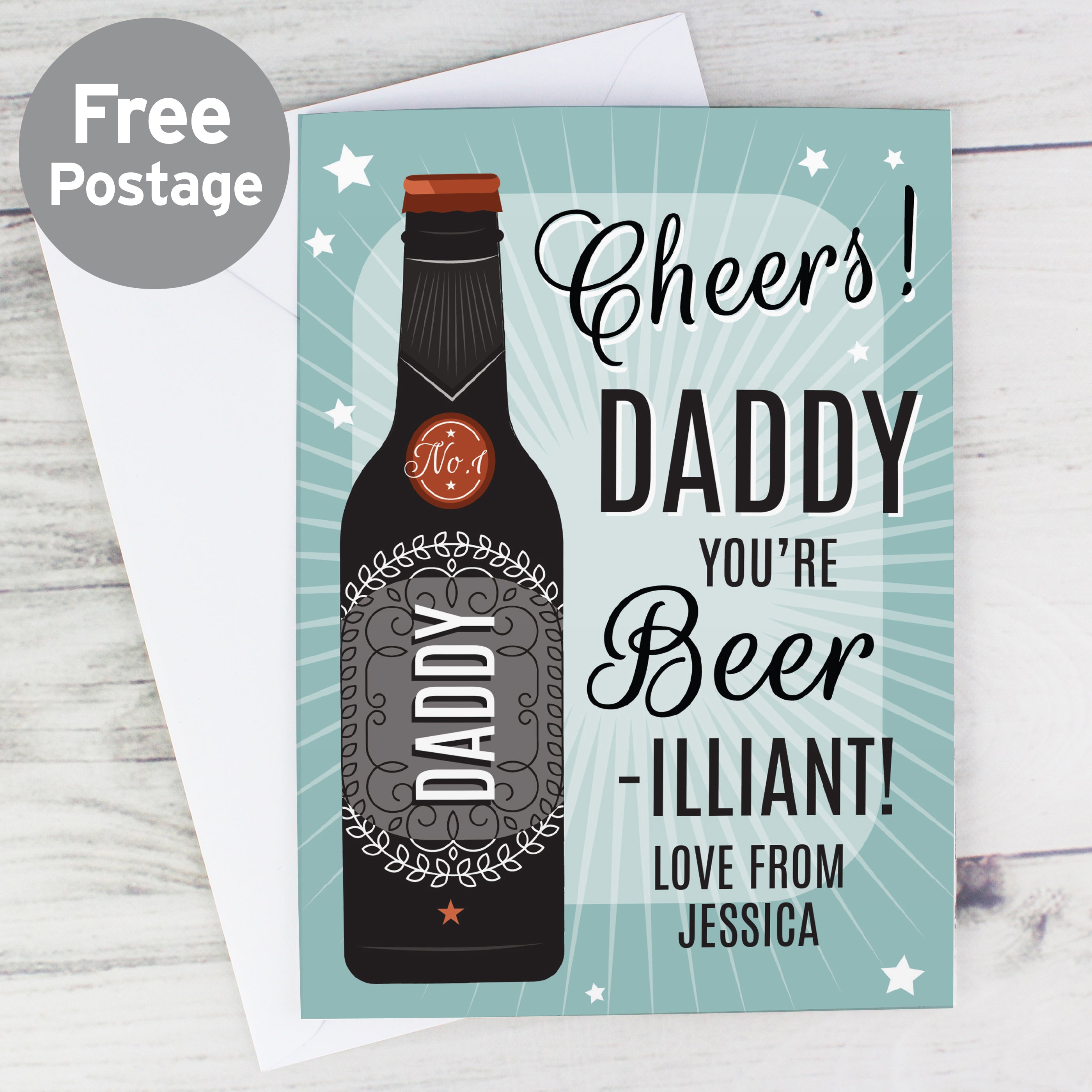 Personalised Beer-illiant Card from Heartfelt Gifts