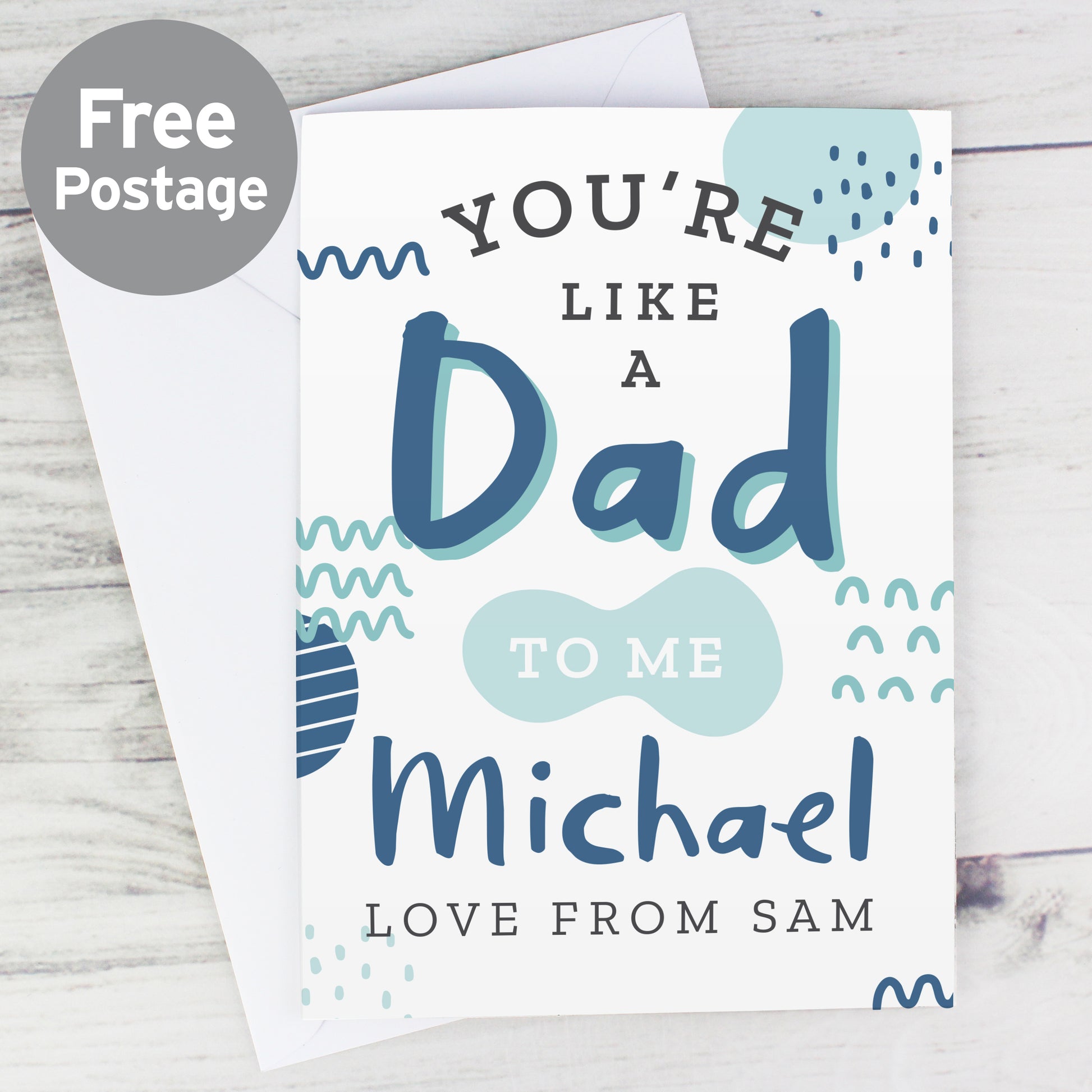 Personalised Like A Dad To Me Card from Heartfelt Gifts