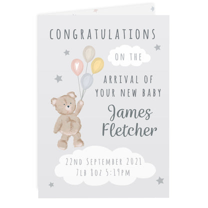 Personalised Teddy & Balloons Card - image 2