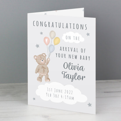 Personalised Teddy & Balloons Card - image 4