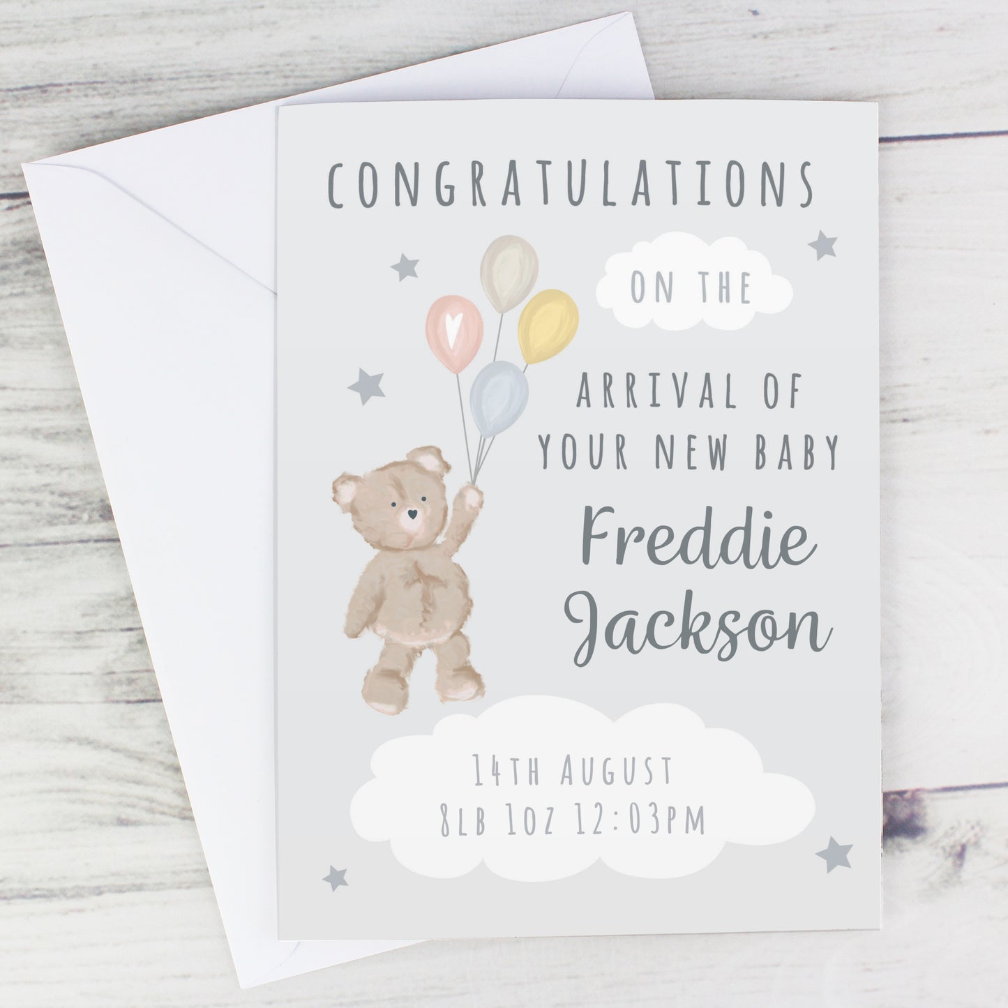 Personalised Teddy & Balloons Card - image 5