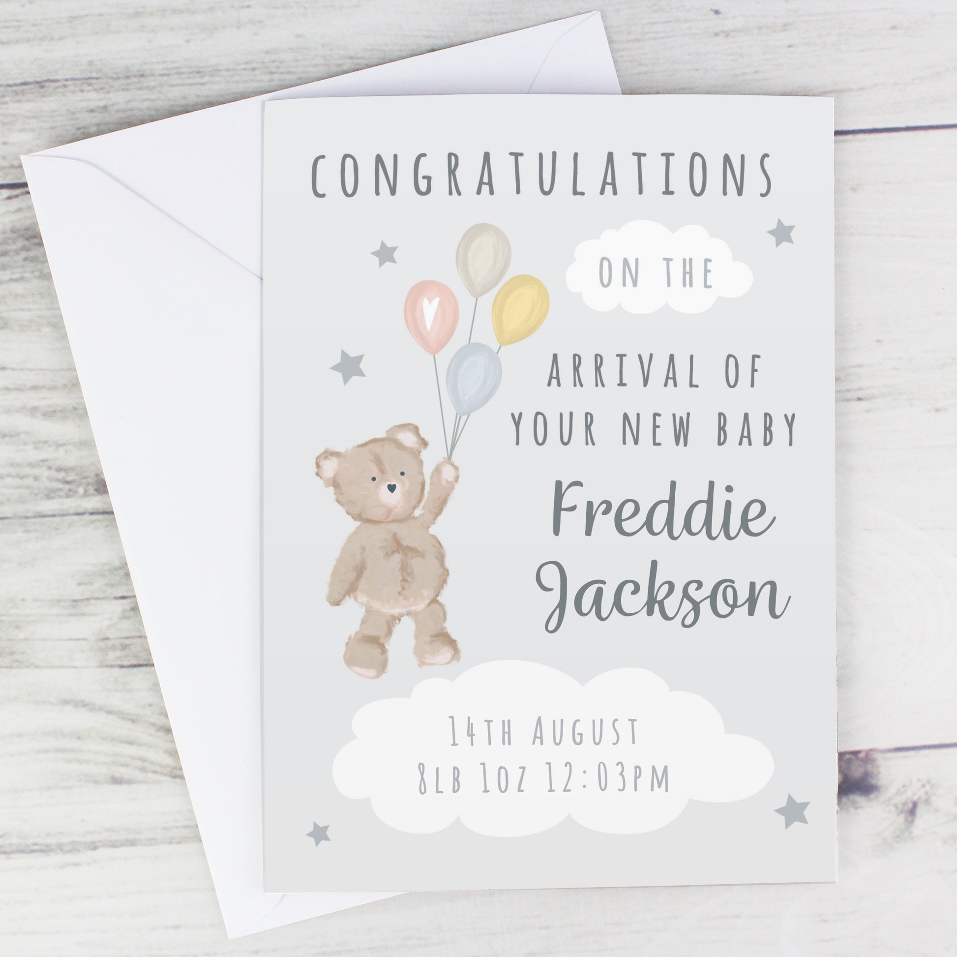 Personalised Teddy & Balloons Card - image 5