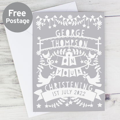 Personalised Grey Papercut Style Card from Heartfelt Gifts
