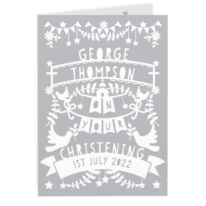 Personalised Grey Papercut Style Card - image 2