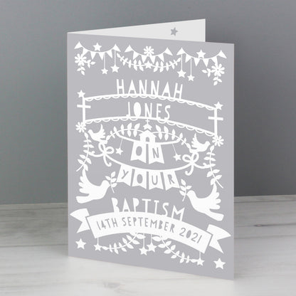 Personalised Grey Papercut Style Card - image 4
