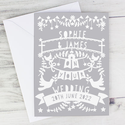 Personalised Grey Papercut Style Card - image 5