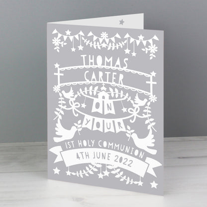 Personalised Grey Papercut Style Card - image 6