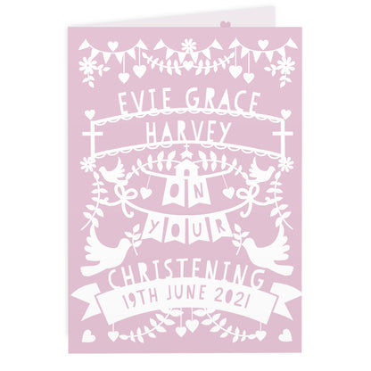 Personalised Pink Papercut Style Card - image 2