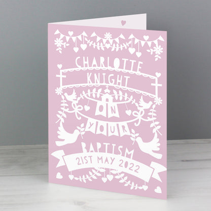 Personalised Pink Papercut Style Card - image 4