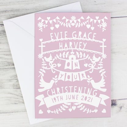 Personalised Pink Papercut Style Card - image 5