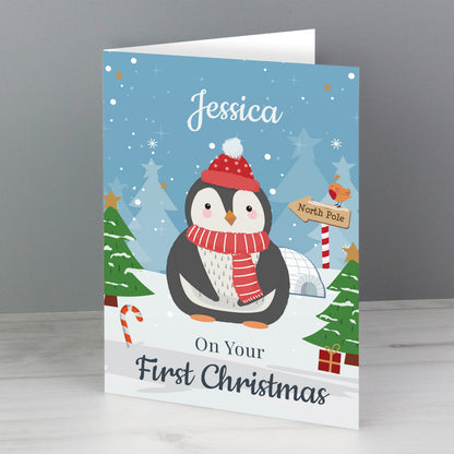 Personalised Christmas Penguin Card - image 2