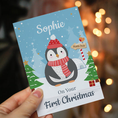 Personalised Christmas Penguin Card - image 3