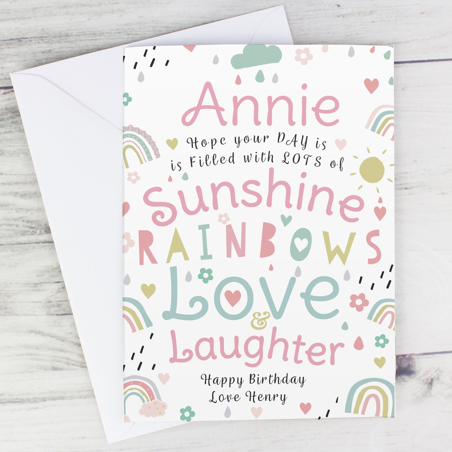Personalised Rainbows & Sunshine Card - image 3