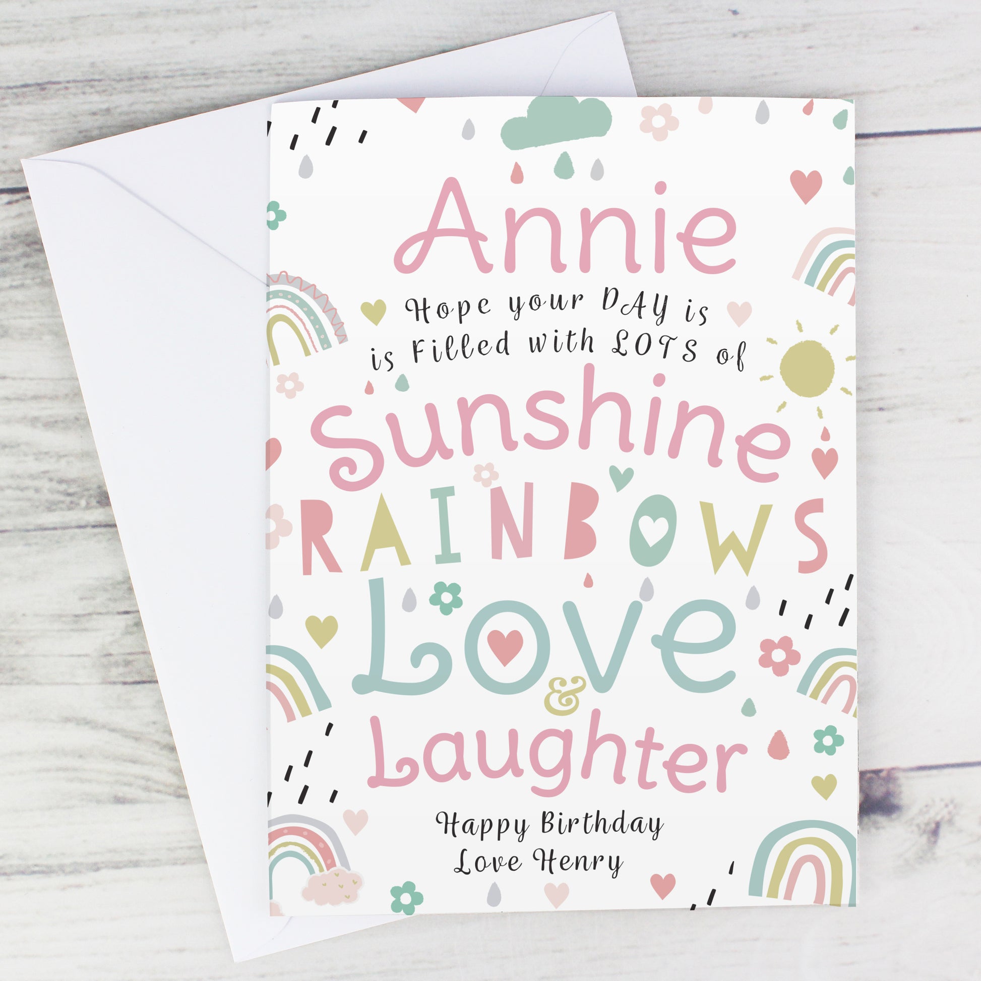 Personalised Rainbows & Sunshine Card - image 3