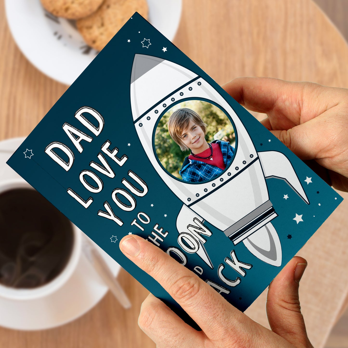 Personalised Moon & Back Photo Upload Card - image 2