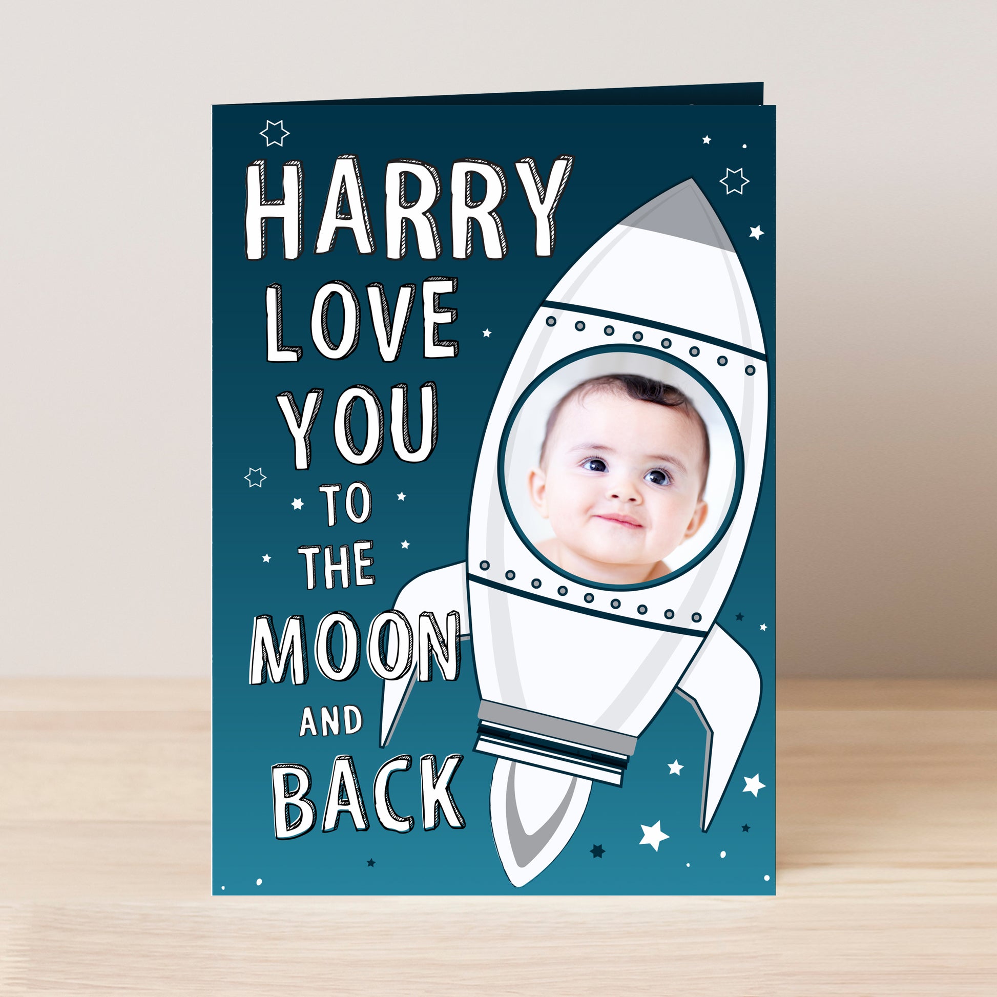 Personalised Moon & Back Photo Upload Card - image 6