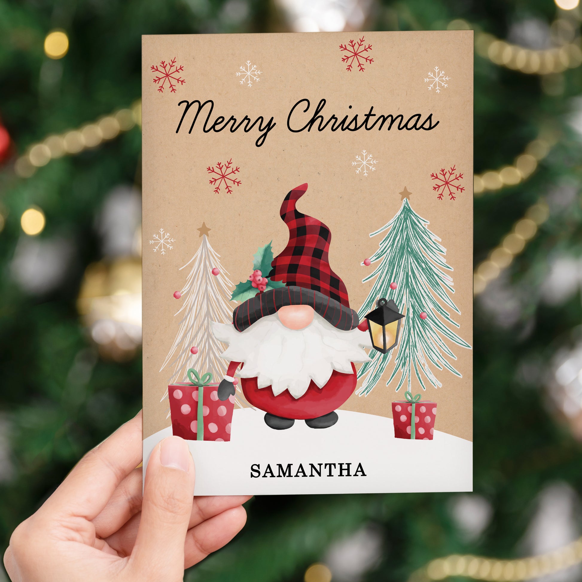 Personalised Gonk Christmas Card from Heartfelt Gifts