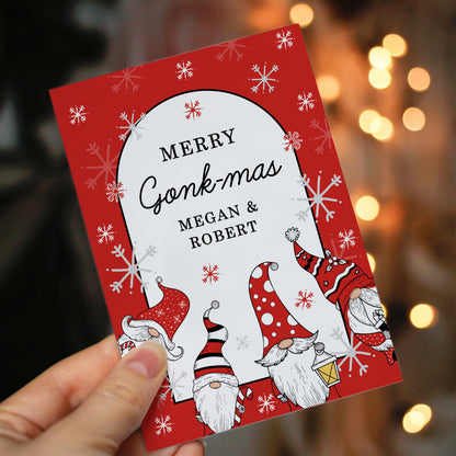 Personalised Red Gonks Christmas Card - image 2