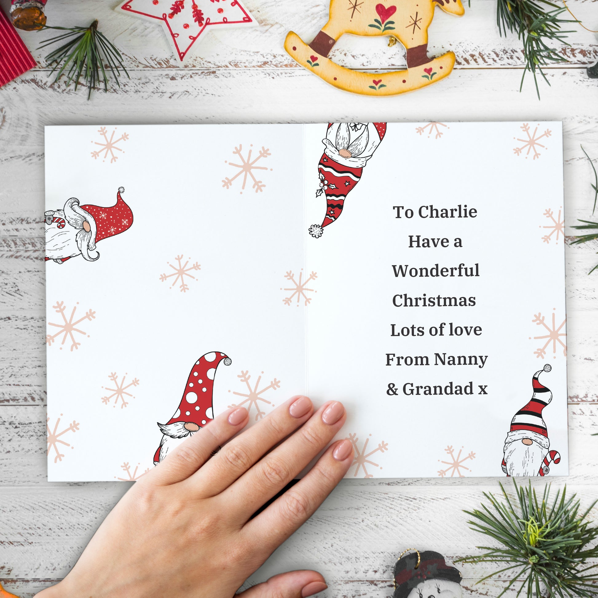 Personalised Red Gonks Christmas Card - image 3