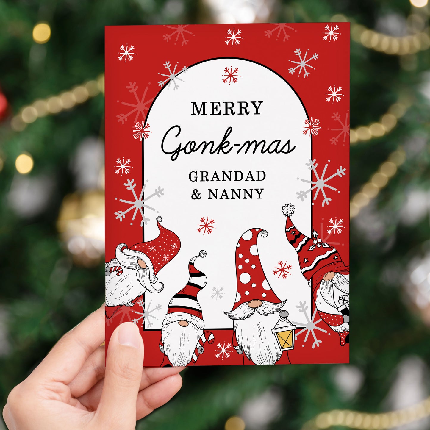 Personalised Red Gonks Christmas Card - image 4